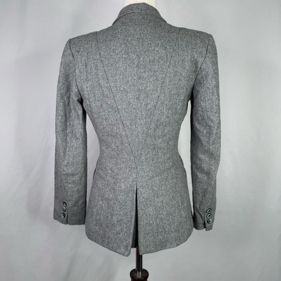 Vintage grey wool blazer slim fit tailored single button union made in USA XS - Picture 5 of 13